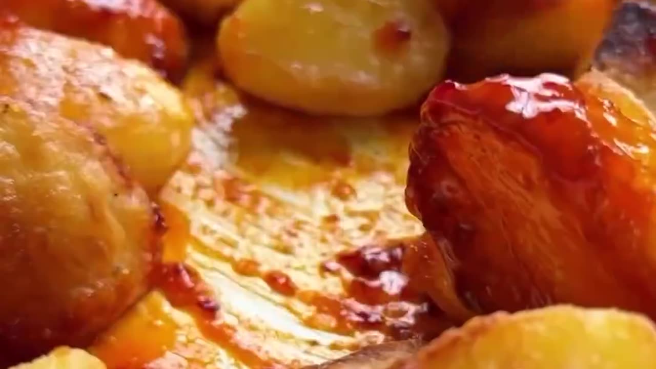 HARISSA GLAZED ROAST POTATOES - RECIPE IN DESCRIPTION