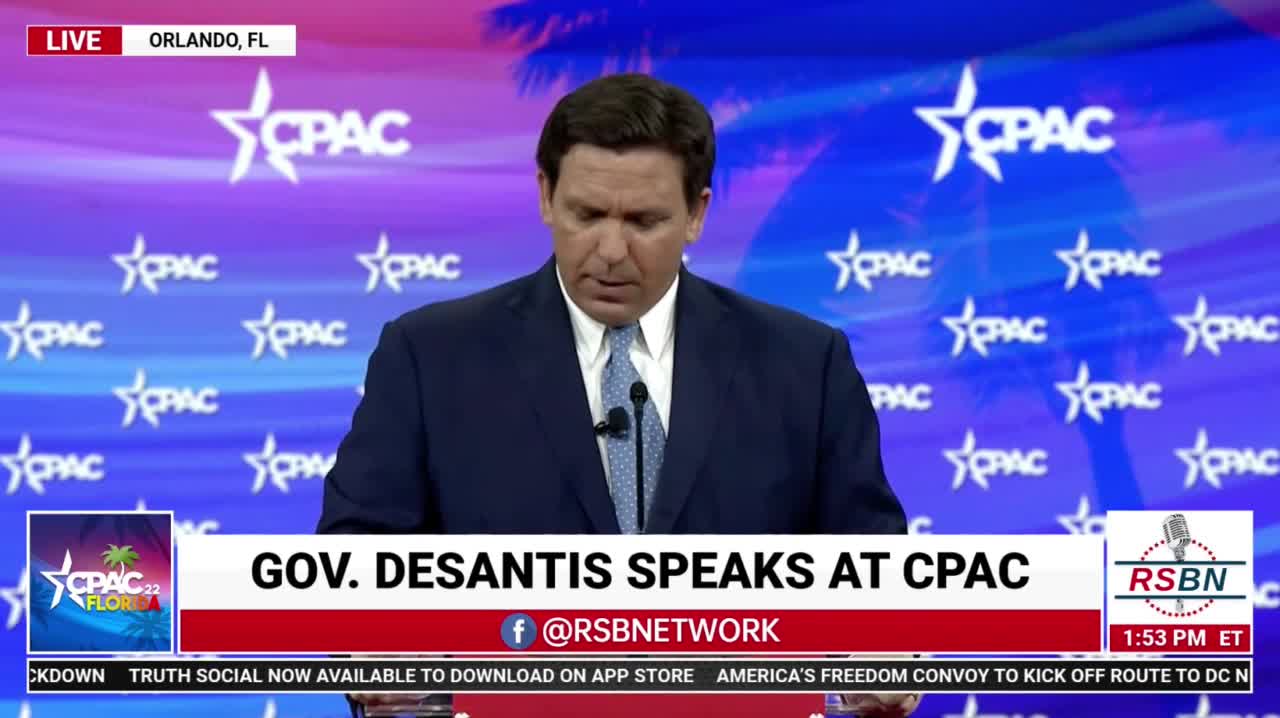 Gov. DeSantis Rails Against the "Woke Virus" in Fiery CPAC Speech