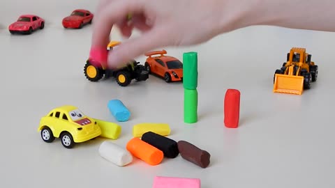 Learn colors for toddlers Car adventures Tractor Excavator video for kids