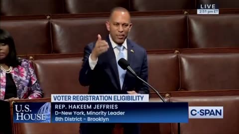 Hakeem Jeffries - Stopping Illegals from Voting will Stop Americans from Voting