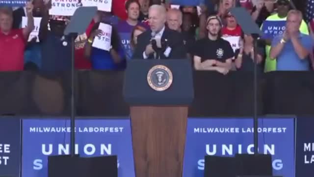 Joe Biden screams to his audience: "We beat Pharma this year