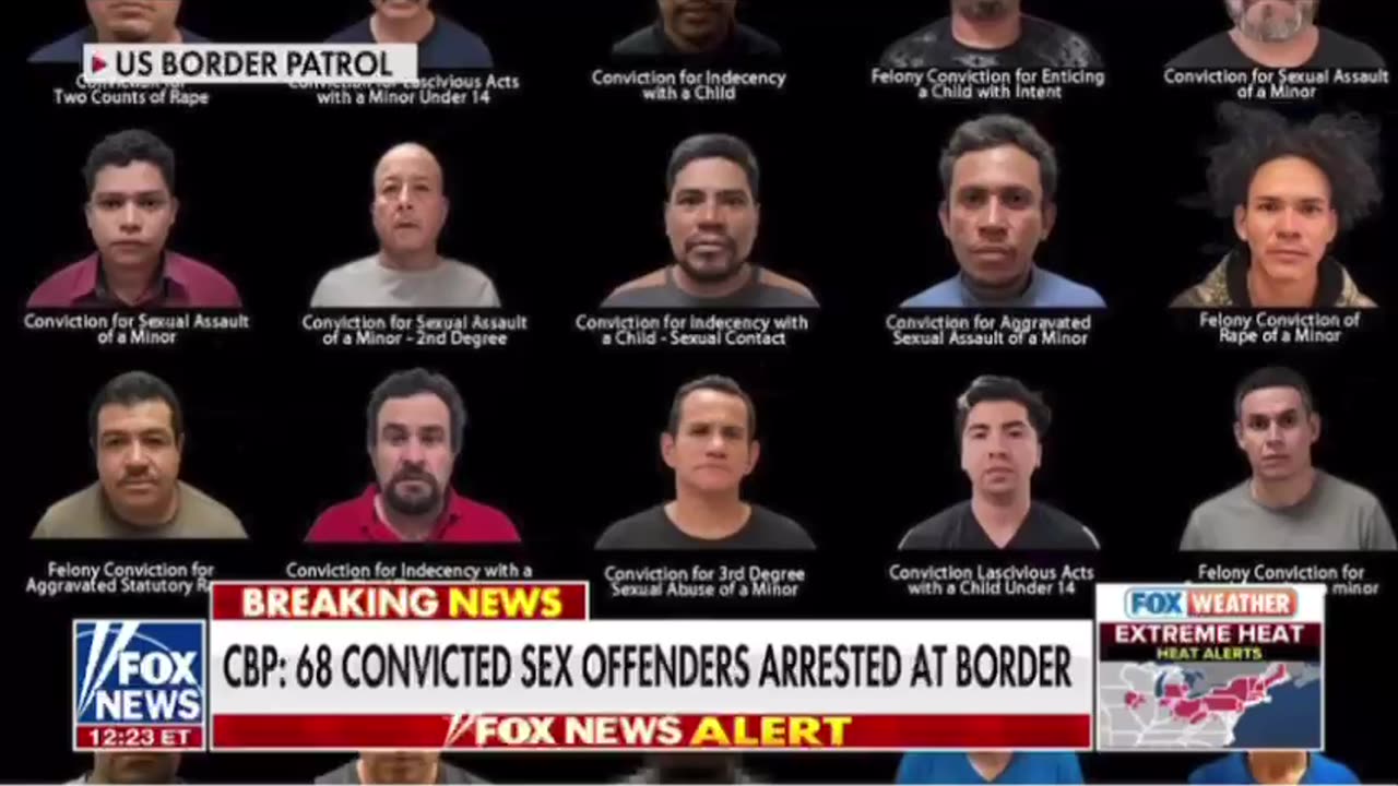 Out of 68 convicted sex offenders captured at the border