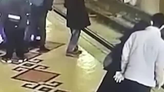 Passengers waiting for a tram in Istanbul were very surprised