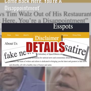 Fact Check: Shaq Did NOT Throw Tim Walz Out Of Restaurant Or Say 'You're A Disappointment'