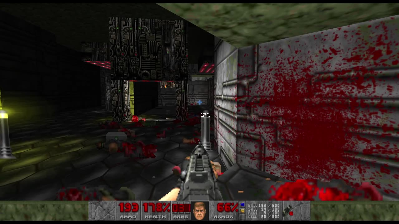 Brutal Doom - Knee-Deep in the Dead - Hard Realism - Pistol Start - Toxin Refinery (E1M3)