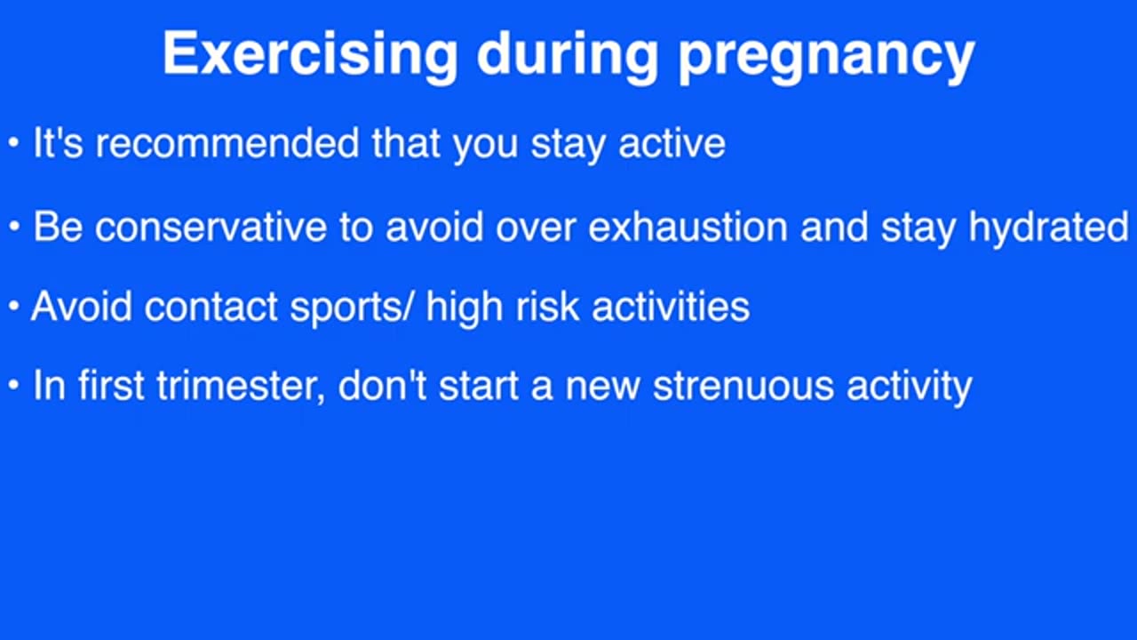 Exercise during pregnency