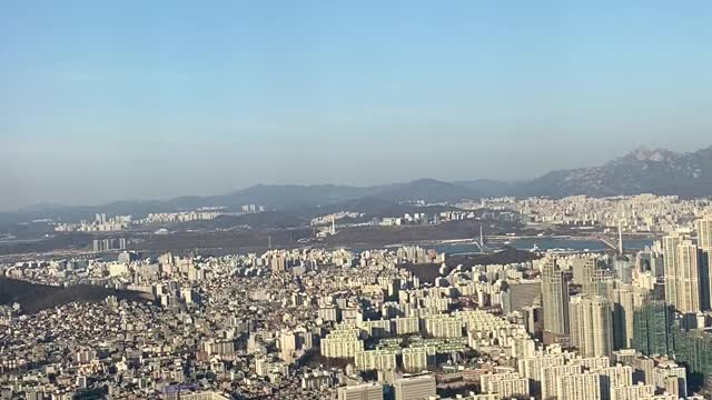 The outside view from the airplane in seoul