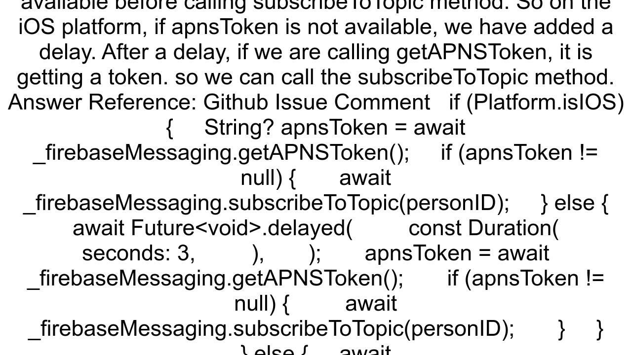 Flutter APNS token has not been set yet Please ensure the APNS token is available by calling getAP