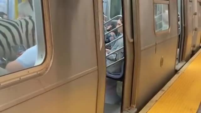 Don't be surprised to see anything in new york subway station.