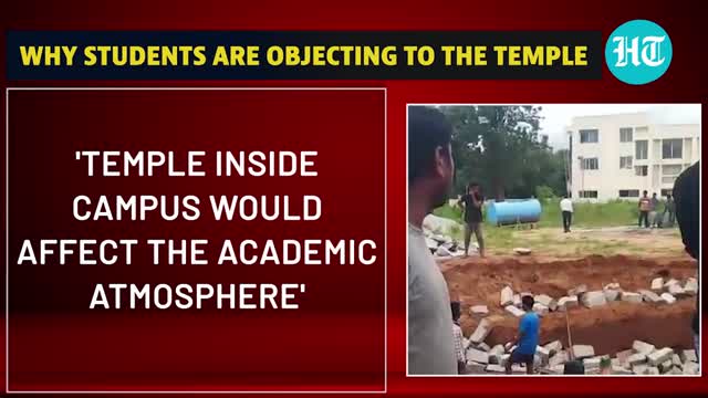 Bangalore University students, staff protest against temple construction on campus. Here's why_片段