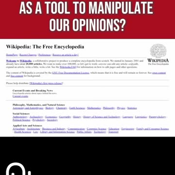 🚨Who is using Wikipedia as a tool to manipulate our opinions?