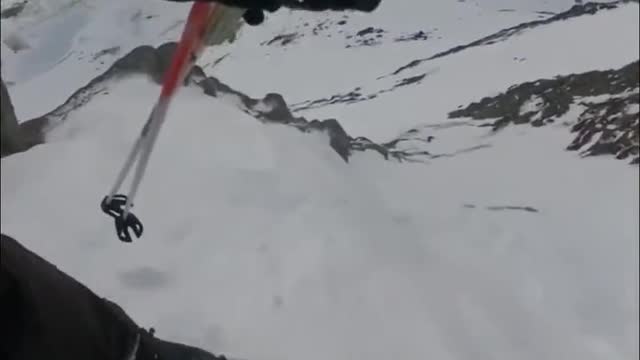 Ski down the cliff