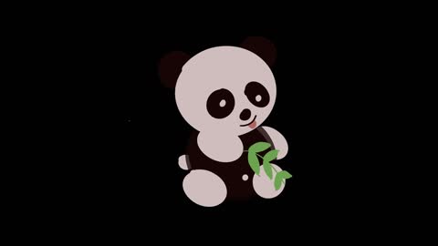 simple animation cute animal panda mg flat style