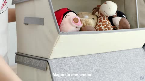 SONGMICS Large Bins , Stackable Storage Organizers for Clothes and Kid’s Toys