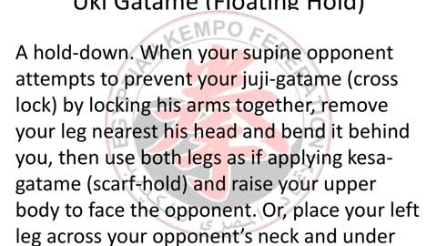 Pinning Techniques (Osaekomi-Waza )