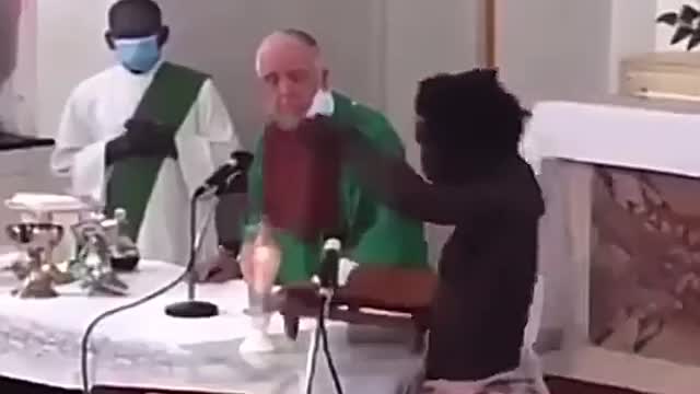 🔵 Meanwhile in France 🇫🇷— A refugee assaults the Priest & steals Bible.