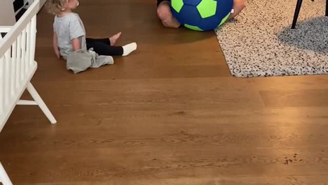 My wife managed to capture this while we were trying out our new BIG ball. Whoops!