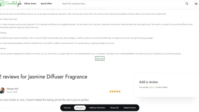 Jasmine Diffuser Fragrance