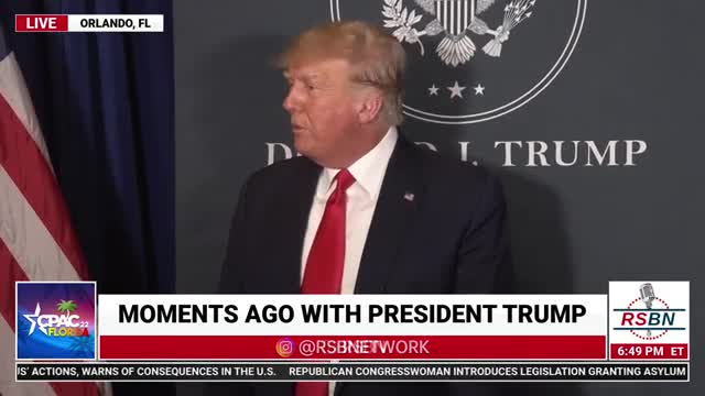 President Donald J. Trump Speaks With the Media at CPAC 2022 Orlando