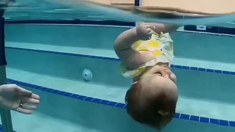 Cute baby water slip