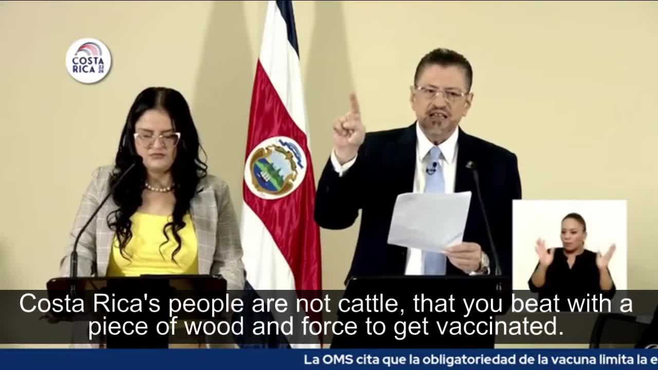 President of Costa Rica rescinds the jab mandate