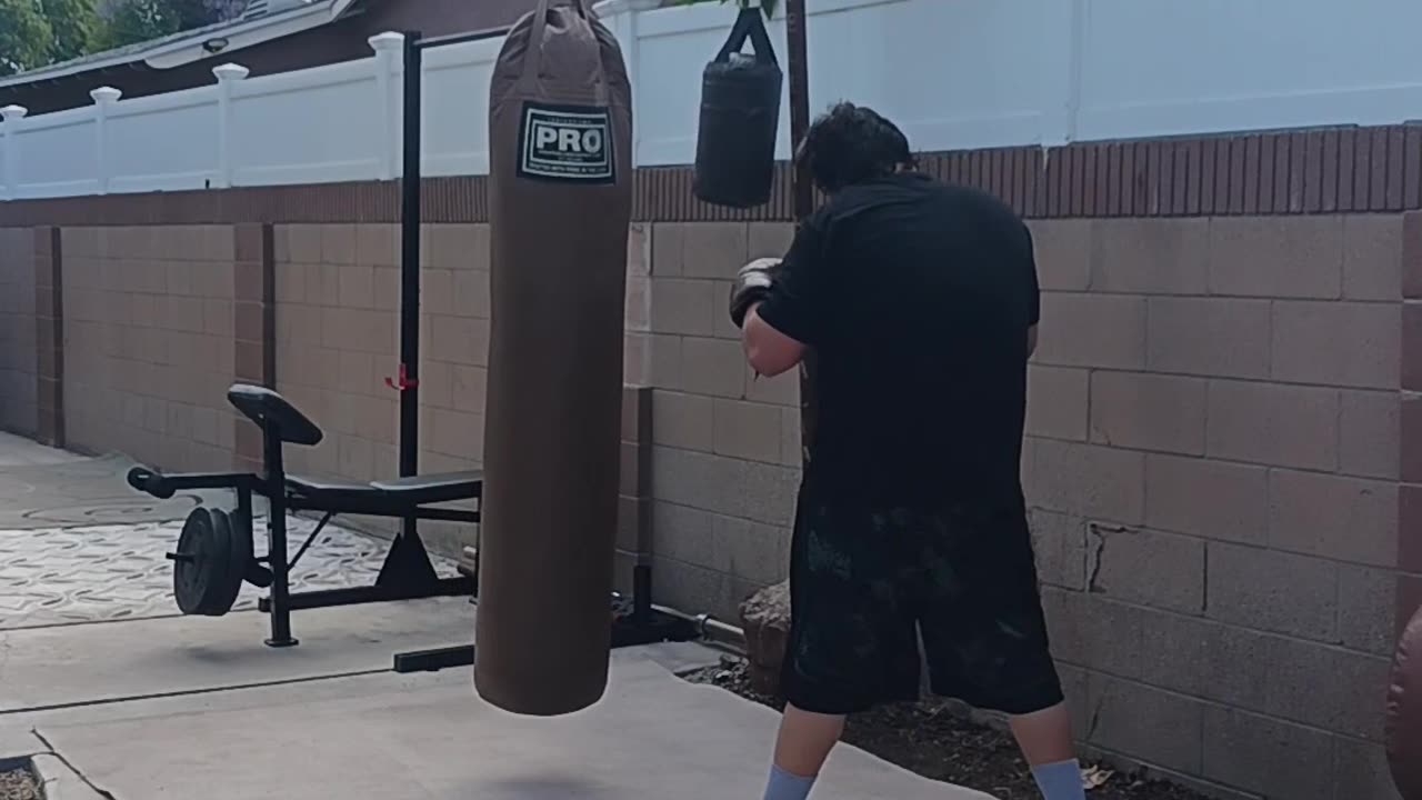 150 Pound Banana Bag Workout Part 10. More Muay Thai Work!