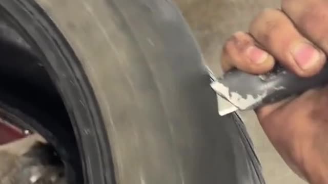 Drive an old tire.