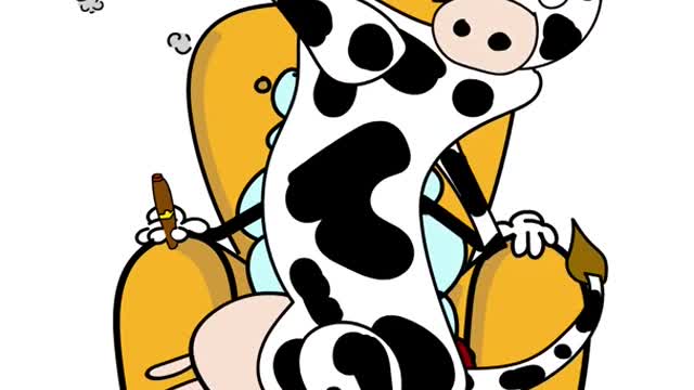 Weed and Cow Funny Cartoon