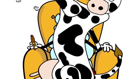 Weed and Cow Funny Cartoon