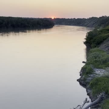 Sunset in river valley in Edmonton