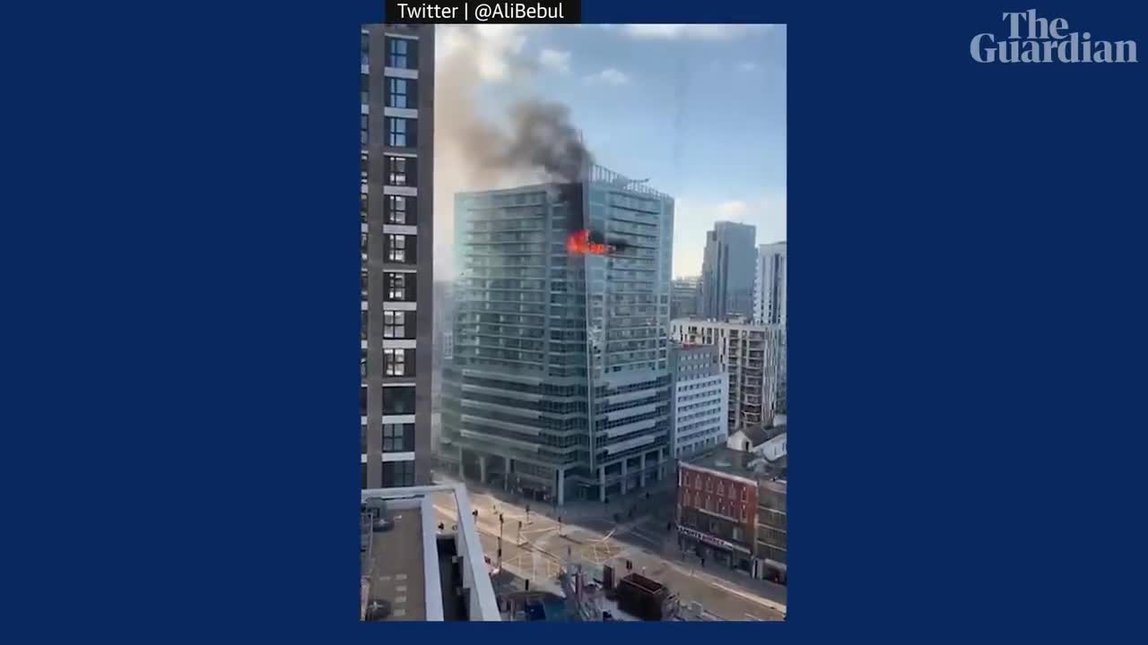 Fire breaks out in block of flats in east London