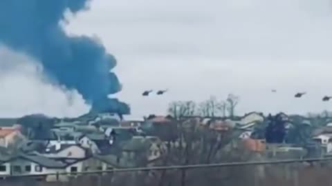 russiaattack Russians Helicopters Bombing On residential area in Ukraine Russian