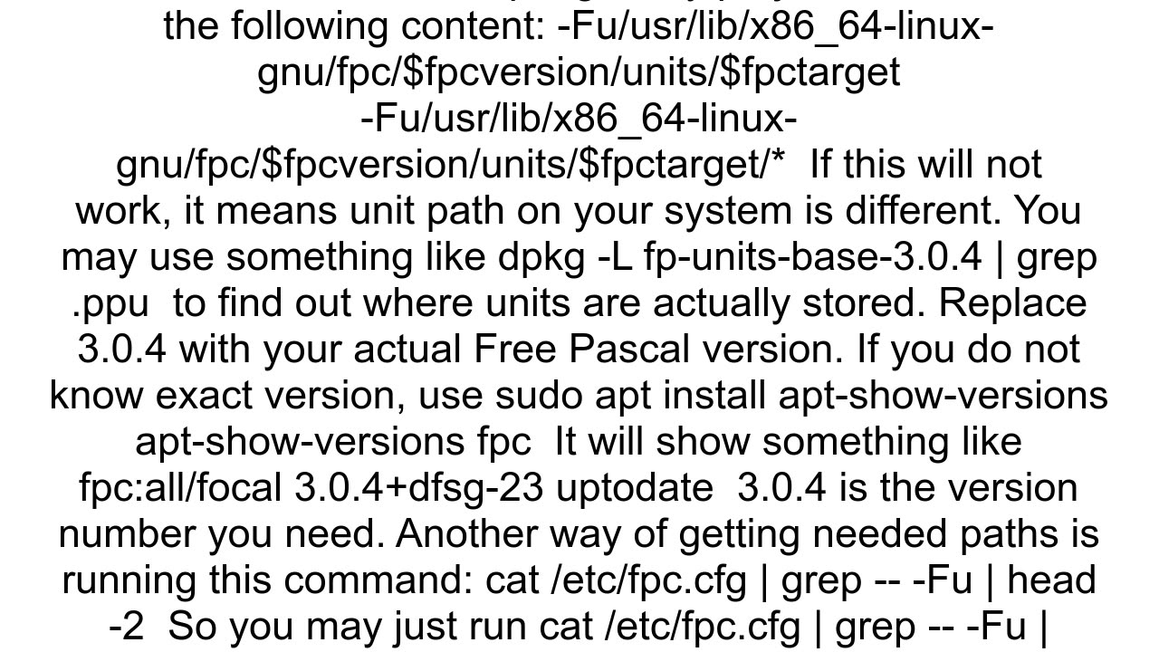 FPC IDE Can39t find unit system