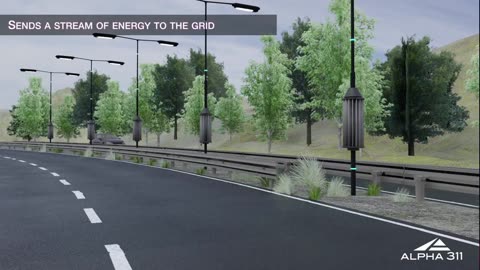 Alpha Wind Turbine System For Motorway / System turbin wiatrowych dla autostrad