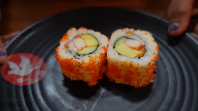 California Roll Close Up Slow Motion Shot