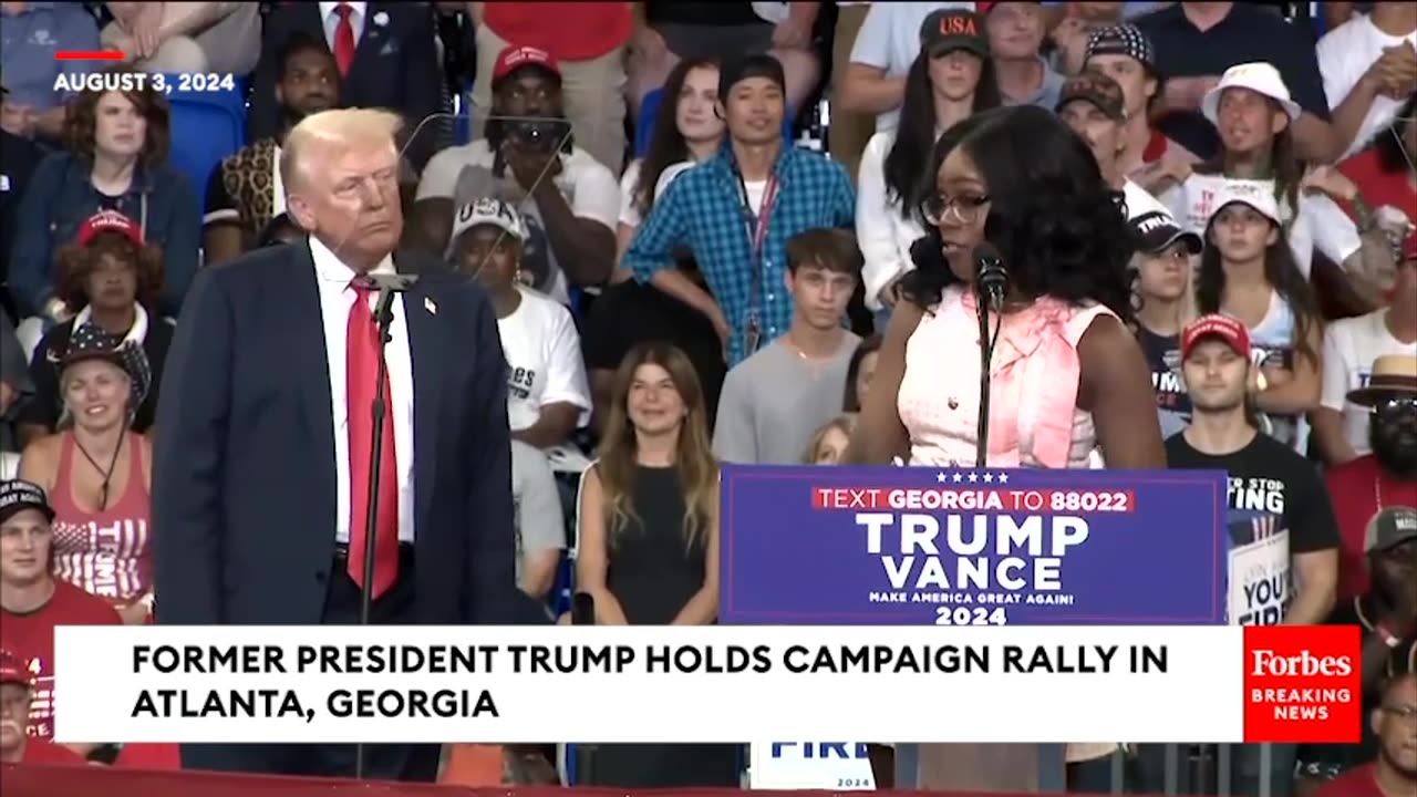 Trump Invites GOP Activist Michaelah Montgomery On Stage At Atlanta, Georgia, Campaign Rally