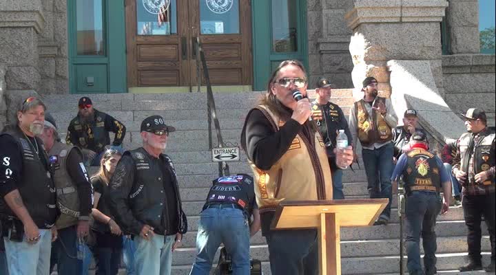 Popeye Speaks Before Bikers In Tarrant County Texas