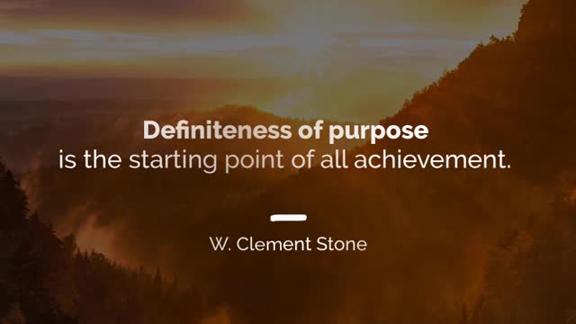 Definiteness of Purpose