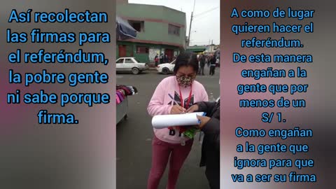 Así recolectan las firmas para el referéndum, la pobre gente ni sabe porque firma.