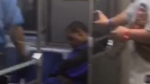 Guy plays acdc song to help wake up man passed out on subway train