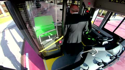Turkey's Erdogan tests a driverless bus
