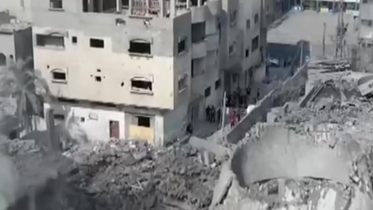 Drone footage of destruction in Gaza