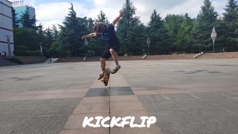 Slow mo kickflip