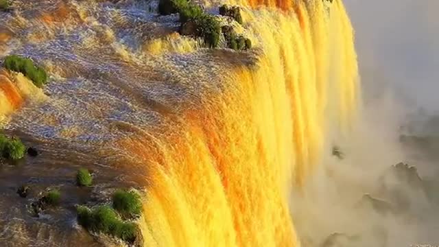 Beauty of nature beautiful waterfall with lots of water falling