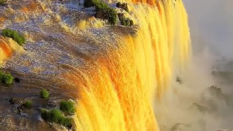 Beauty of nature beautiful waterfall with lots of water falling