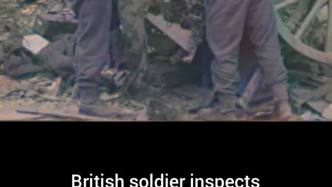 British soldier inspects German Kar98k 1944 encounter #Colourized footage 🇬🇧🔍🇩🇪🎥