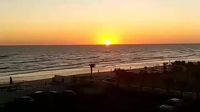 Sunset on the seashore.