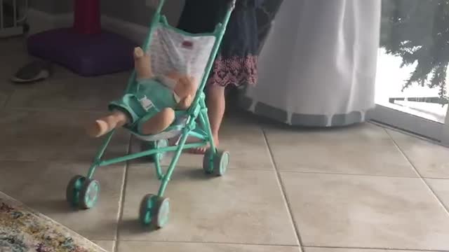Stroller in the living room
