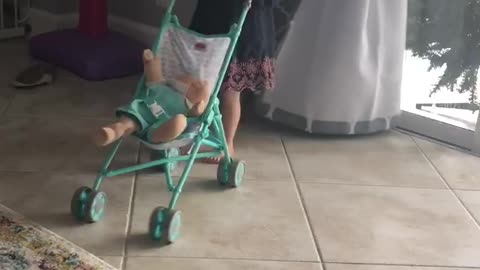 Stroller in the living room