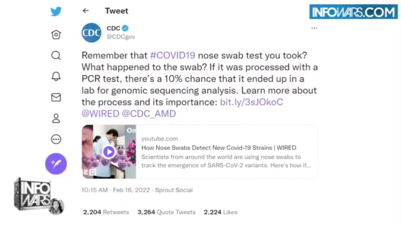 Global Scandal- CDC Confesses to Illegal DNA Harvesting Via PCR Covid Swabs